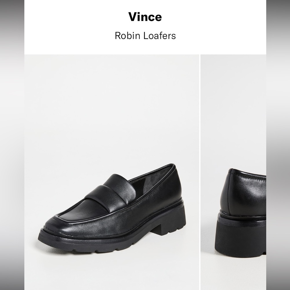 Vince Black Robin Lug-Sole leather Loafers